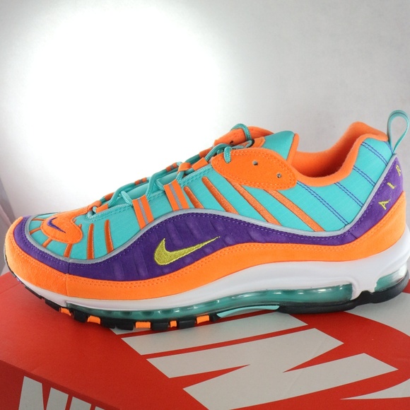 PAIR NIKE AIR MAX 98 QS Cone Hyper Grape Sneakers PAIR Sz 11 US Men - Picture 2 of 8